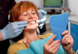 Woman in dentist chair